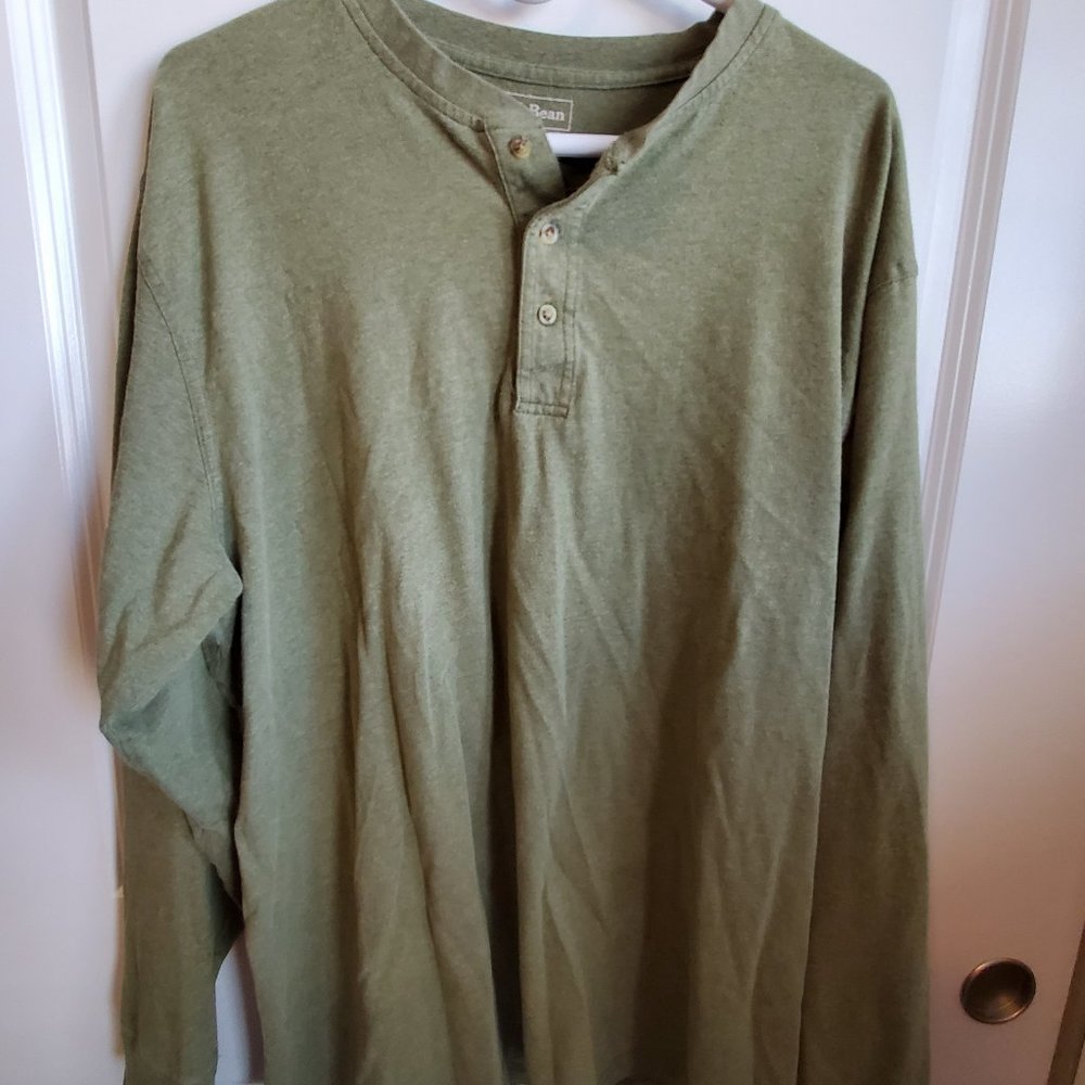LL Bean men's XL tall green long-sleeved t-shirt.